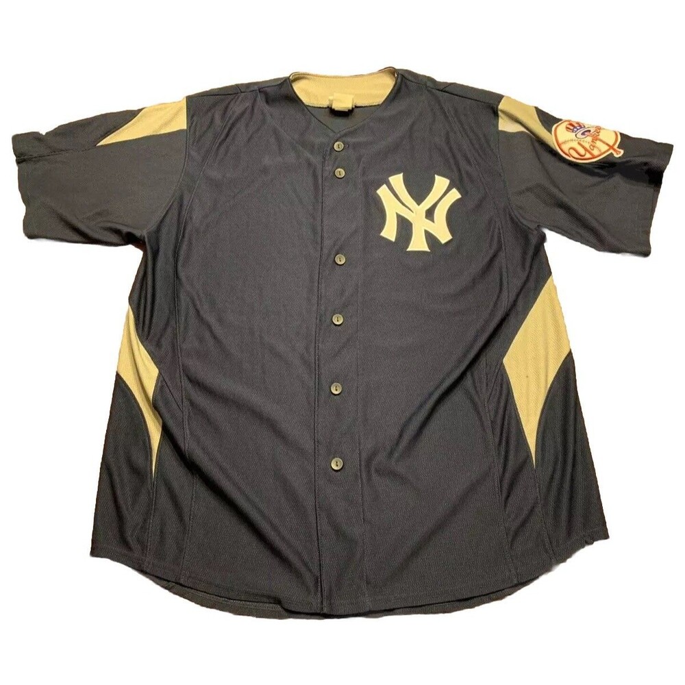 Majestic New York Yankees Stitched Jersey Size ?? Navy Blue/Grey/White